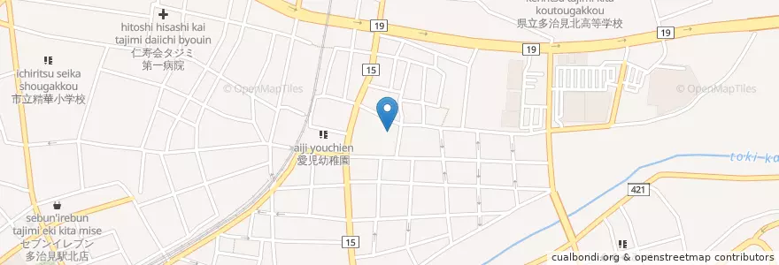 Mapa de ubicacion de 岐阜地方検察庁多治見支部 en اليابان, 岐阜県, 多治見市.