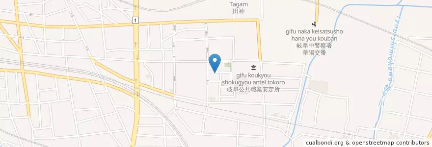 Mapa de ubicacion de 岐阜市立華陽保育所 en Japan, Gifu Prefecture, Gifu.