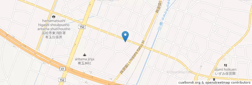 Mapa de ubicacion de 岡崎会有玉病院 en 일본, 시즈오카현, 浜松市, 東区.