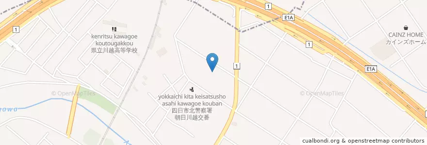Mapa de ubicacion de 川越町役場 en Japon, Préfecture De Mie, 三重郡, 川越町.