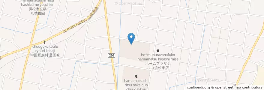 Mapa de ubicacion de 浜松市立中郡小学校 en Japão, 静岡県, 浜松市, 東区.