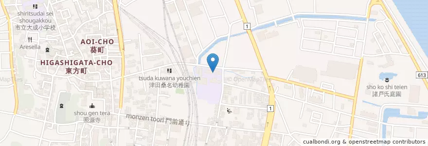Mapa de ubicacion de 市立修徳小学校 en Japão, 三重県, 桑名市.
