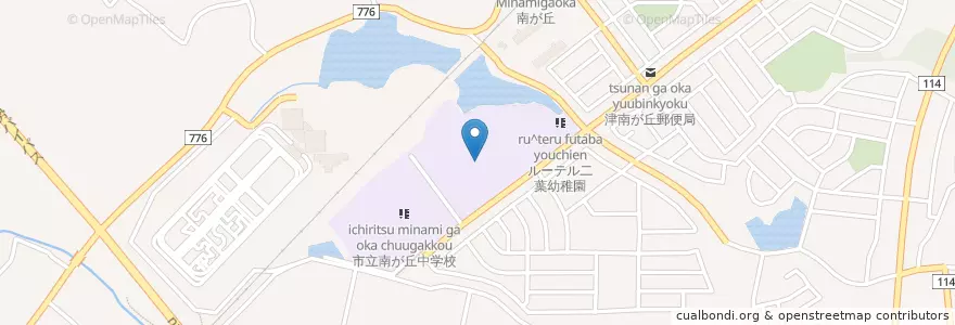 Mapa de ubicacion de 市立南が丘小学校 en 日本, 三重県, 津市.