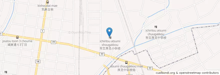 Mapa de ubicacion de 市立厚見小学校 en 日本, 岐阜県, 岐阜市.