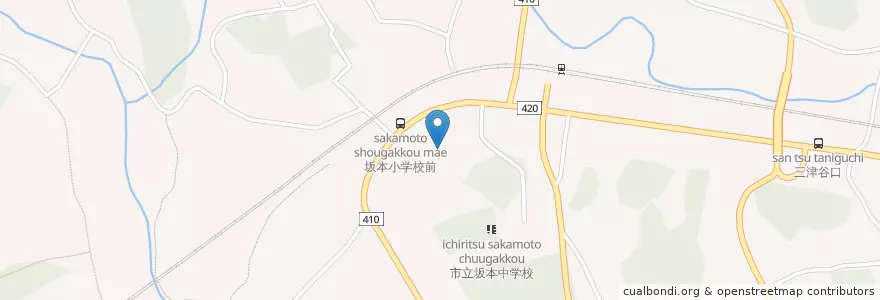 Mapa de ubicacion de 市立坂本小学校 en 日本, 岐阜県, 中津川市.