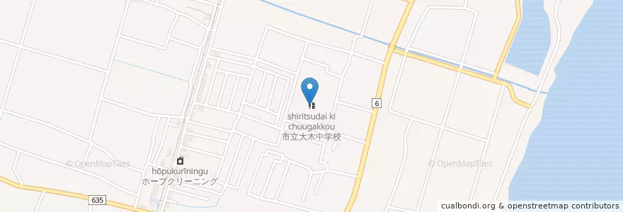 Mapa de ubicacion de 市立大木中学校 en Japan, 三重県, 鈴鹿市.