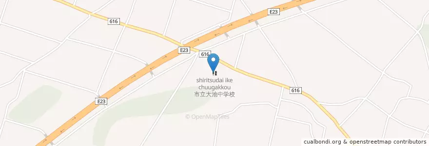 Mapa de ubicacion de 市立大池中学校 en Япония, Миэ, 四日市市.