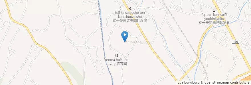 Mapa de ubicacion de 市立天間小学校 en Japan, Shizuoka Prefecture, Fuji.