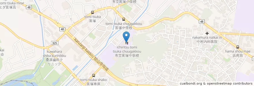 Mapa de ubicacion de 市立富塚中学校 en Japon, Préfecture De Shizuoka, 浜松市, 中区.