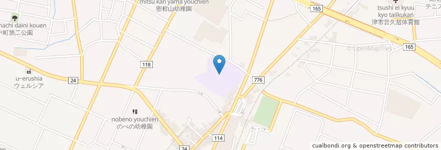 Mapa de ubicacion de 市立成美小学校 en Jepun, 三重県, 津市.