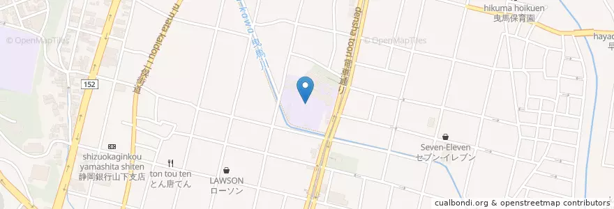 Mapa de ubicacion de 浜松市立曳馬小学校 en Japon, Préfecture De Shizuoka, 浜松市, 中区.