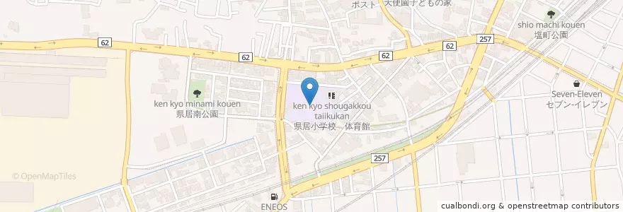 Mapa de ubicacion de 浜松市立県居小学校 en Japan, Shizuoka Prefecture, Hamamatsu, Naka Ward.