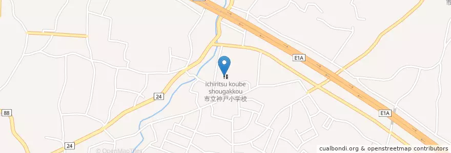 Mapa de ubicacion de 富士市立神戸小学校 en 日本, 静冈县, 富士市.