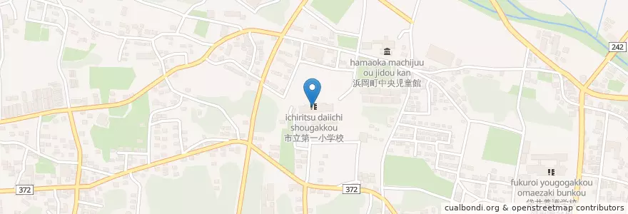 Mapa de ubicacion de 市立第一小学校 en 일본, 시즈오카현, 御前崎市.