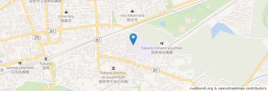 Mapa de ubicacion de 市立袋井南小学校 en 일본, 시즈오카현, 袋井市.