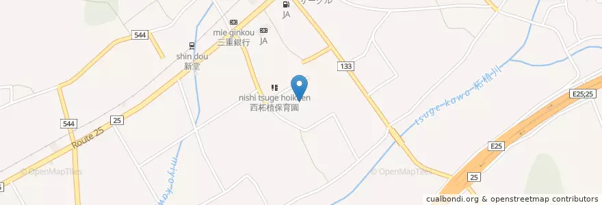 Mapa de ubicacion de 市立西柘植小学校 en Япония, Миэ, 伊賀市.