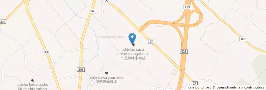 Mapa de ubicacion de 市立鈴峰中学校 en Japan, 三重県, 鈴鹿市.