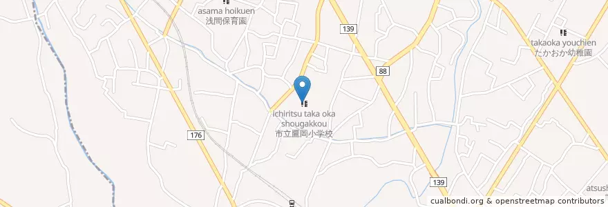 Mapa de ubicacion de 市立鷹岡小学校 en Giappone, Prefettura Di Shizuoka, 富士市.