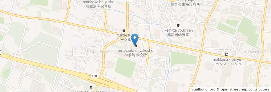 Mapa de ubicacion de 御前崎市役所 en Japan, 静岡県, 御前崎市.