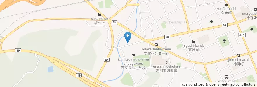 Mapa de ubicacion de 恵那長島郵便局 en 日本, 岐阜県, 恵那市.