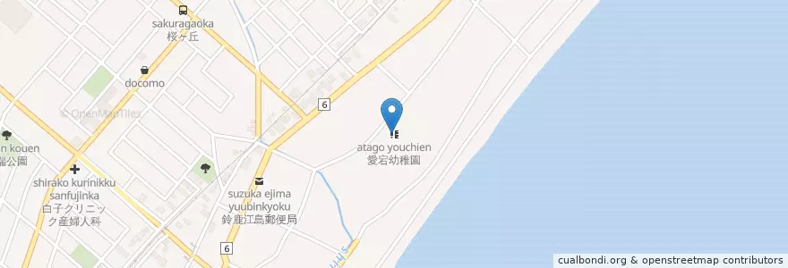 Mapa de ubicacion de 愛宕幼稚園 en Japonya, 三重県, 鈴鹿市.