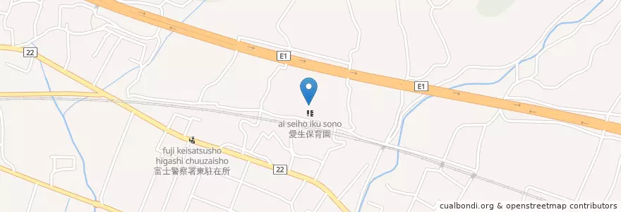 Mapa de ubicacion de 愛生保育園 en اليابان, شيزوكا, 富士市.