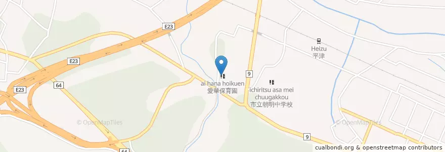 Mapa de ubicacion de 愛華保育園 en Japon, Préfecture De Mie, 四日市市.