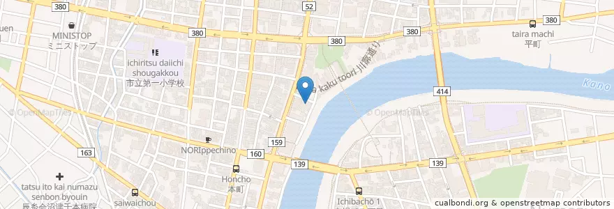 Mapa de ubicacion de 慶信会瀬尾記念病院 en 日本, 静岡県, 沼津市.