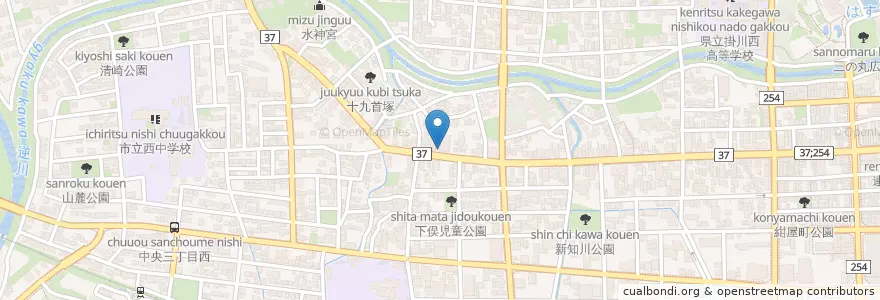 Mapa de ubicacion de 掛川下俣郵便局 en Japan, Shizuoka Prefecture, Kakegawa.