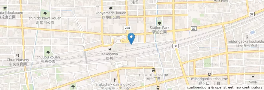 Mapa de ubicacion de 掛川警察署掛川駅前交番 en 日本, 静岡県, 掛川市.
