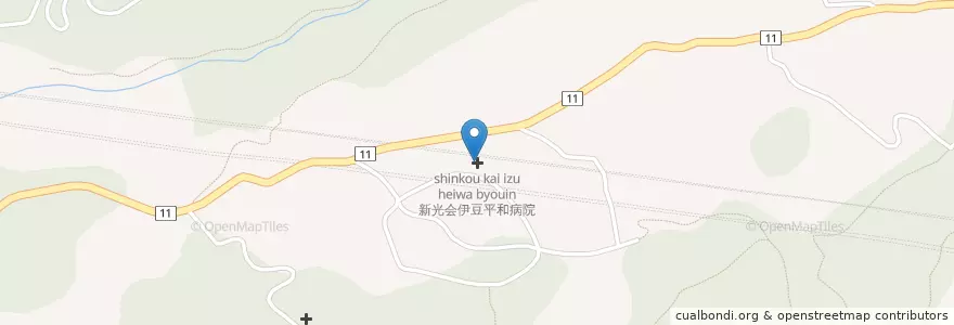 Mapa de ubicacion de 新光会伊豆平和病院 en 日本, 静岡県, 田方郡, 函南町.