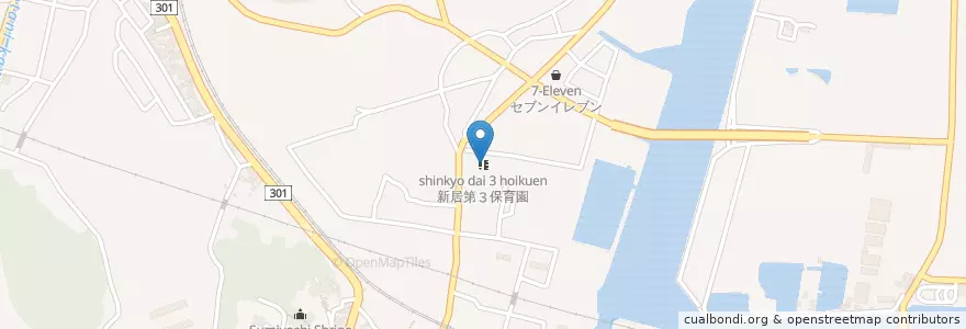 Mapa de ubicacion de 新居第３保育園 en 日本, 静岡県, 湖西市.