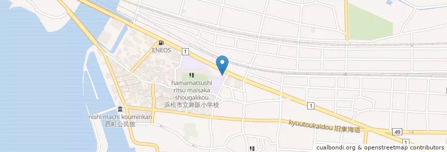 Mapa de ubicacion de 浜松西警察署 舞阪町交番 en ژاپن, 静岡県, 浜松市, 西区.