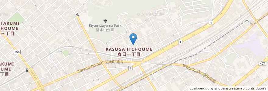 Mapa de ubicacion de 春日保育園 en اليابان, شيزوكا, 静岡市, 葵区.