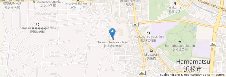Mapa de ubicacion de 普済寺幼稚園 en 日本, 静冈县, 浜松市, 中区.