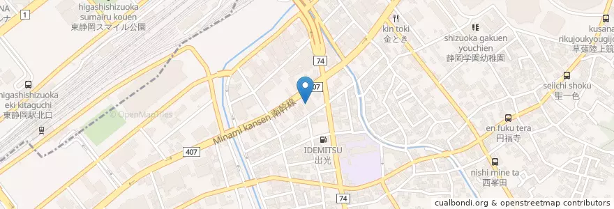 Mapa de ubicacion de 望寿会東静岡病院 en اليابان, شيزوكا, 静岡市, 駿河区.
