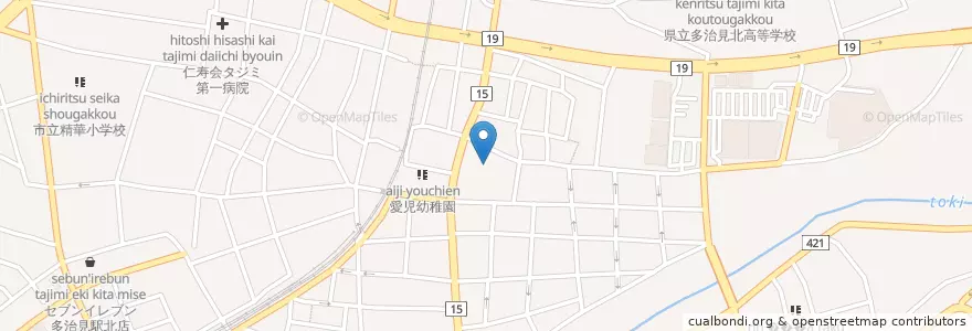 Mapa de ubicacion de 本土児童館 en Giappone, Prefettura Di Gifu, 多治見市.