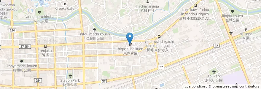 Mapa de ubicacion de 東保育園 en اليابان, شيزوكا, 掛川市.
