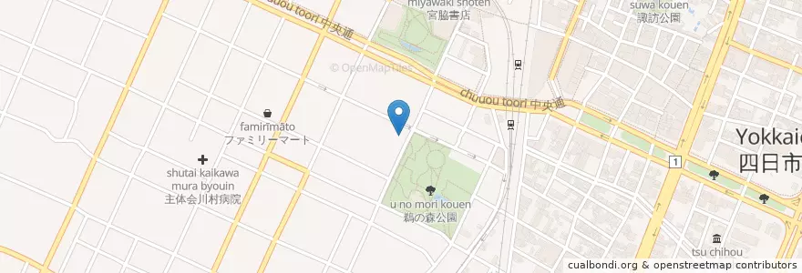 Mapa de ubicacion de 東海農政局三重農政事務所地域第一課 en Japonya, 三重県, 四日市市.