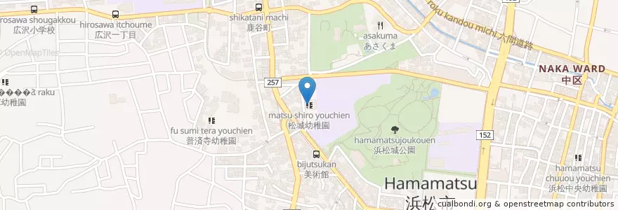 Mapa de ubicacion de 松城幼稚園 en Japonya, 静岡県, 浜松市, 中区.