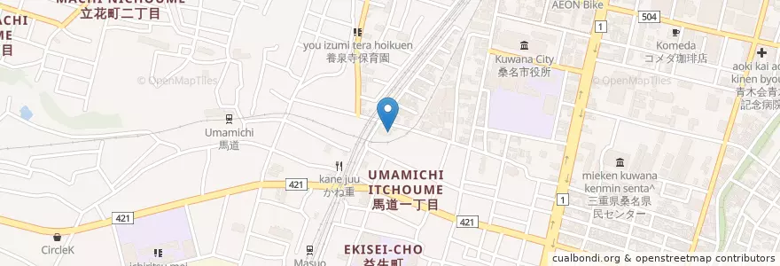 Mapa de ubicacion de 桑名公共職業安定所 en Jepun, 三重県, 桑名市.
