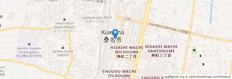 Mapa de ubicacion de 桑名警察署桑名駅前交番 en اليابان, 三重県, 桑名市.