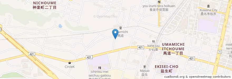 Mapa de ubicacion de 桑名馬道郵便局 en 日本, 三重県, 桑名市.