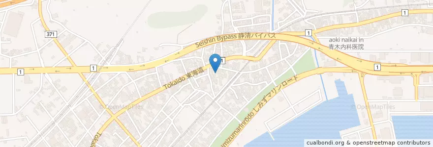 Mapa de ubicacion de 横砂こども園 en Japão, 静岡県, 静岡市, 清水区.