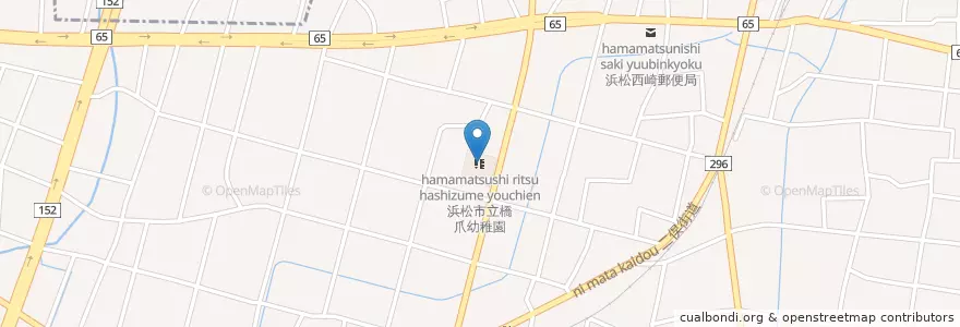 Mapa de ubicacion de 浜松市立橋爪幼稚園 en 일본, 시즈오카현, 浜松市, 東区.