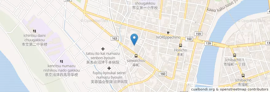 Mapa de ubicacion de 永明保育園 en Japonya, 静岡県, 沼津市.