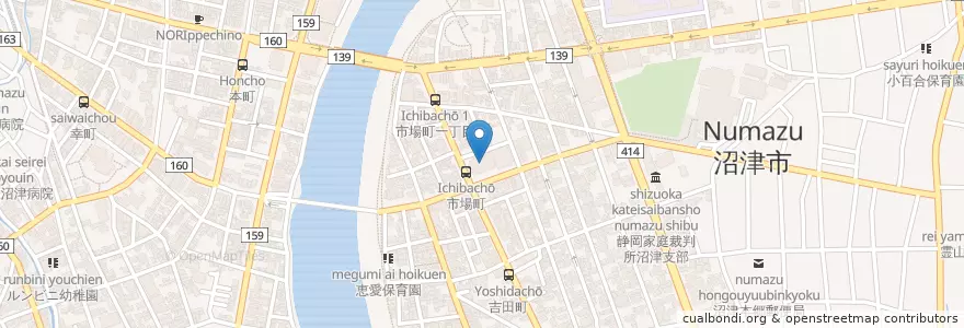 Mapa de ubicacion de 沼津公共職業安定所 en Japan, Shizuoka Prefecture, Numazu.