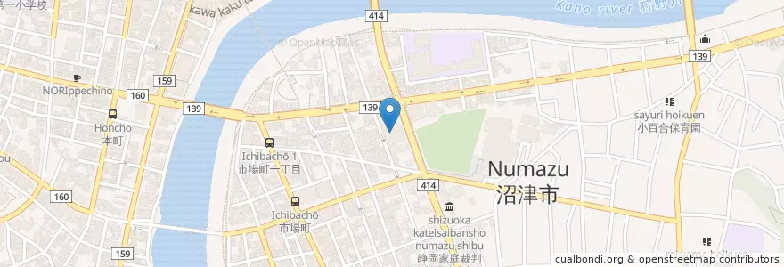 Mapa de ubicacion de 沼津市役所 en 日本, 静岡県, 沼津市.