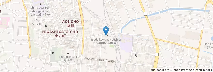 Mapa de ubicacion de 津田桑名幼稚園 en 일본, 미에현, 桑名市.