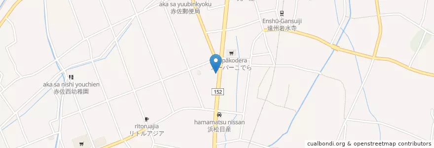 Mapa de ubicacion de 浜北警察署 赤佐駐在所 en 일본, 시즈오카현, 浜松市, 浜北区.